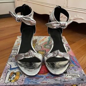 New (without box) Silver Bow Rebecca Minkoff Heel